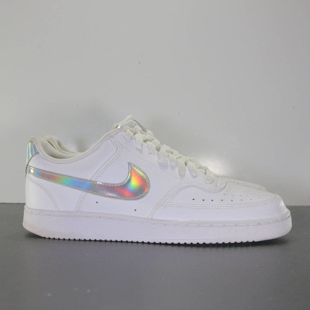 Nike Court Vision White Silver Women's Sneakers 004407 Size 9.5 Womens/8 Youth